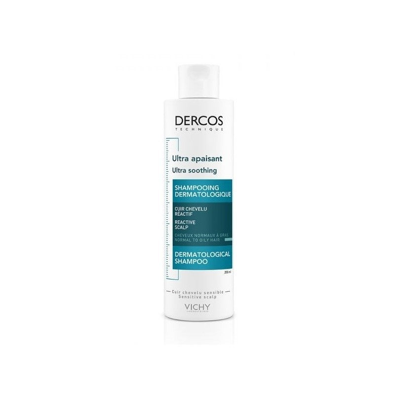 VICHY Dercos Champú Ultra Calmante Cabellos Normal-Graso 200ml-3