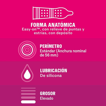 DUREX Preservativos Dame Placer con Puntos y Estrías 12 unidades-4