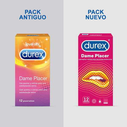 DUREX Preservativos Dame Placer con Puntos y Estrías 12 unidades-3