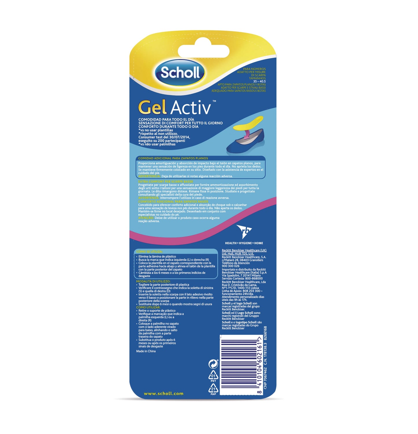 SCHOLL Plantilla Gel Activ Zapato Plano 2 uds-2
