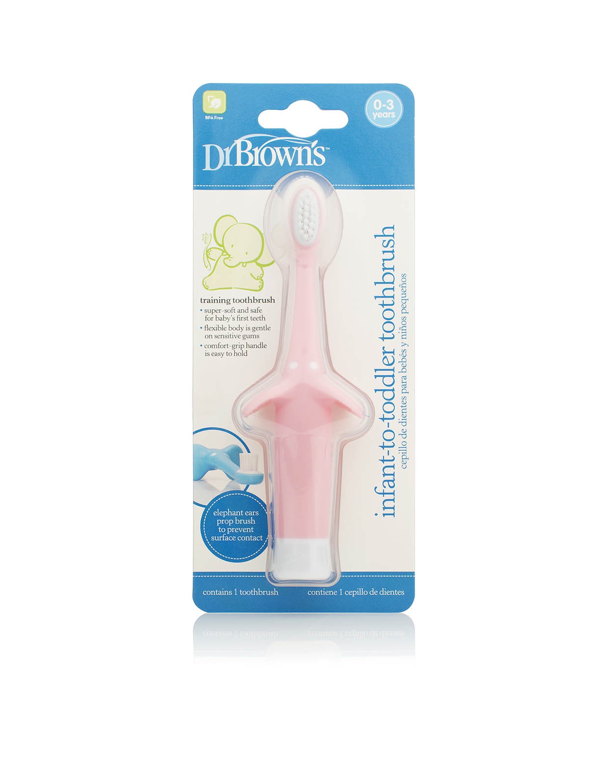 DR. BROWN'S Cepillo de Dientes Natural Flow Rosa-1