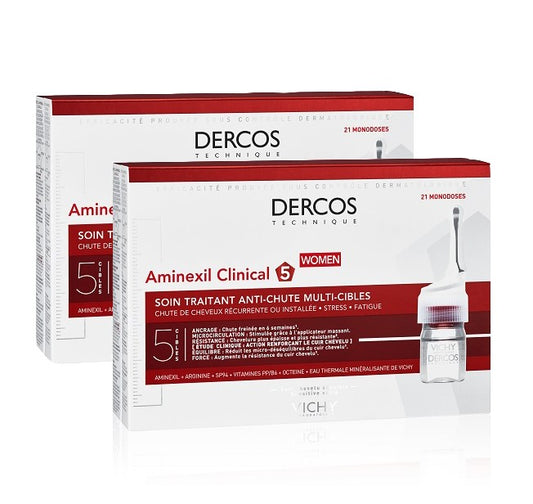 VICHY Dercos Aminexil Clinical 5 Mujer DUPLO 2x21 Monodosis-1