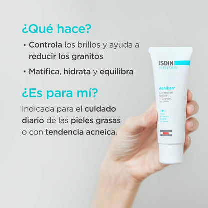 ISDIN ACNIBEN Gel Crema Control de Brillos y Granos 40ml-3