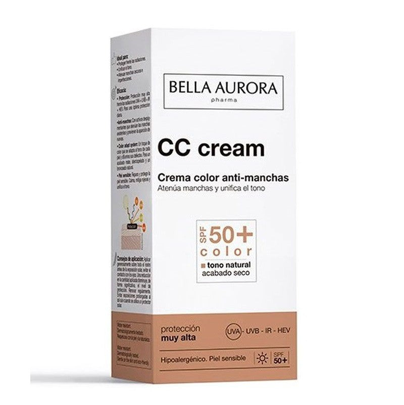 BELLA AURORA Crema Color Antimanchas Piel Sensible SPF50+ (30ml)-1
