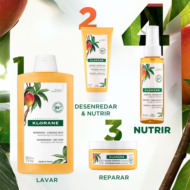 KLORANE Aceite de Mango 125 ml para Pelo Seco-6