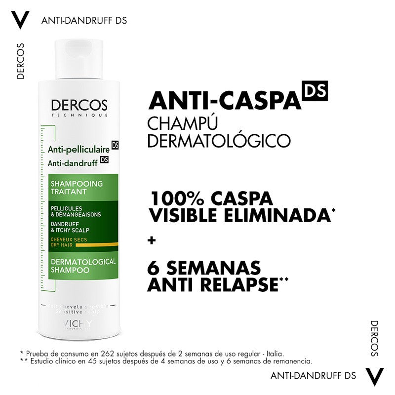 VICHY Dercos Champú Anticaspa Cabello Seco 390ml-7