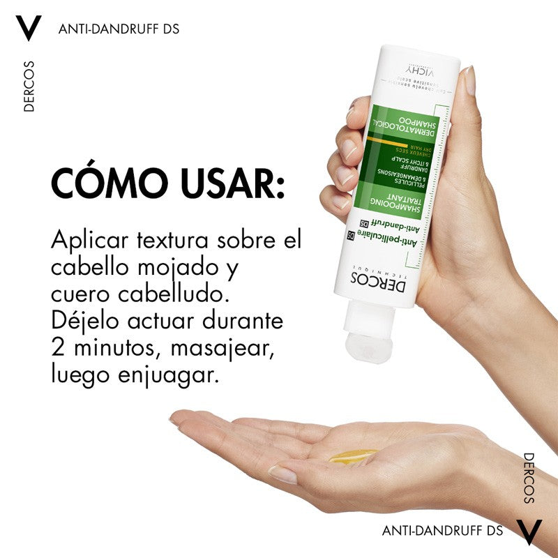 VICHY Dercos Champú Anticaspa Cabello Seco 390ml-8
