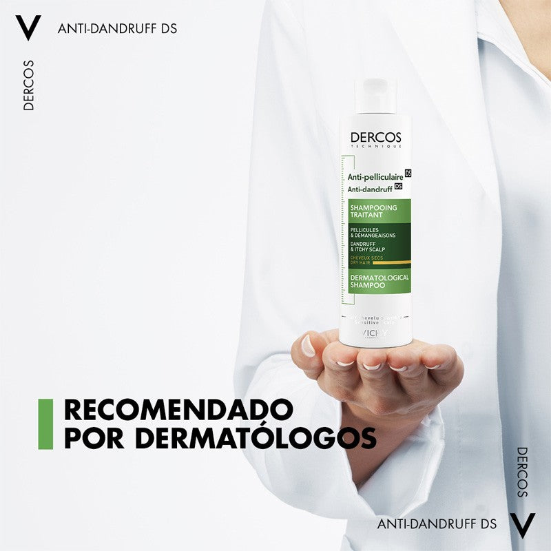 VICHY Dercos Champú Anticaspa Cabello Seco 390ml-12