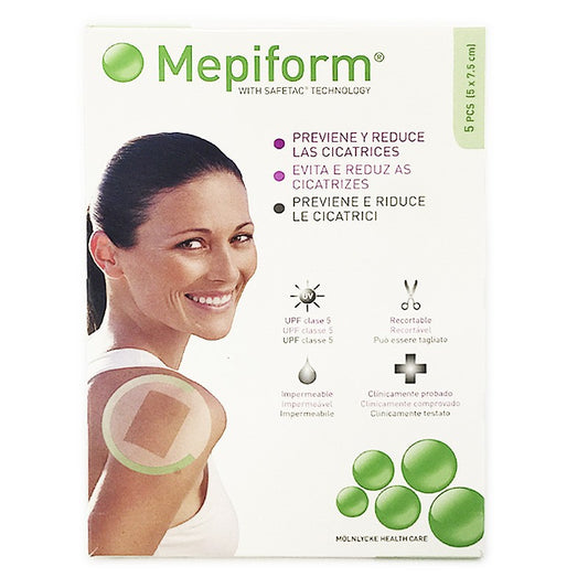 MEPIFORM Parche Silicona Reductor de Cicatrices 5x7,5cm (5 apósitos)-1