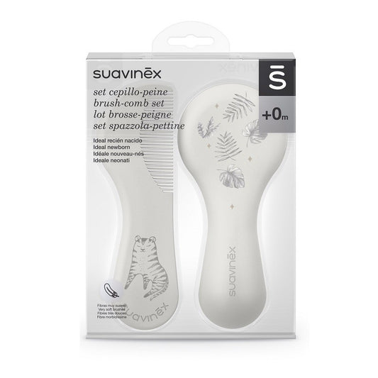 SUAVINEX Set Cepillo y Peine Recién Nacido Blanco 0+m-1