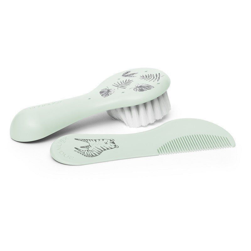 SUAVINEX Set Cepillo y Peine Recién Nacido Verde 0+m-2