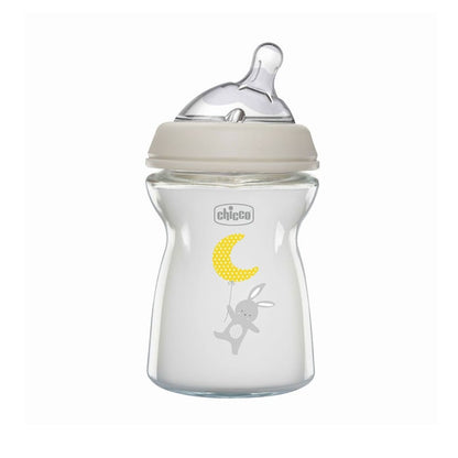 CHICCO Biberón Natural Feeling de Vidrio Flujo normal 250ML 0m+-1