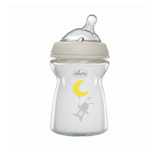 CHICCO Biberón Natural Feeling de Vidrio Flujo normal 250ML 0m+-1