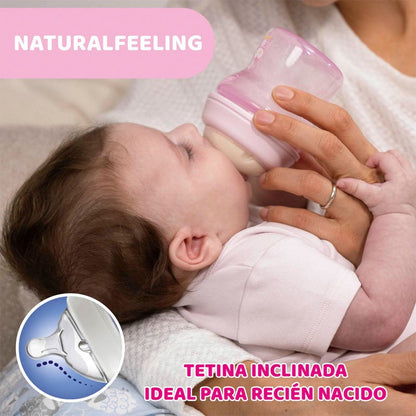 CHICCO Biberón Natural Feeling de Vidrio Flujo normal 250ML 0m+-4