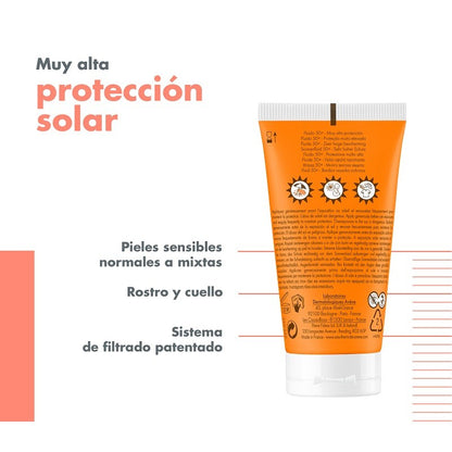 Avène Solar Fluido Facial Toque Seco Piel Normal a Mixta SPF50+ 50ml-4