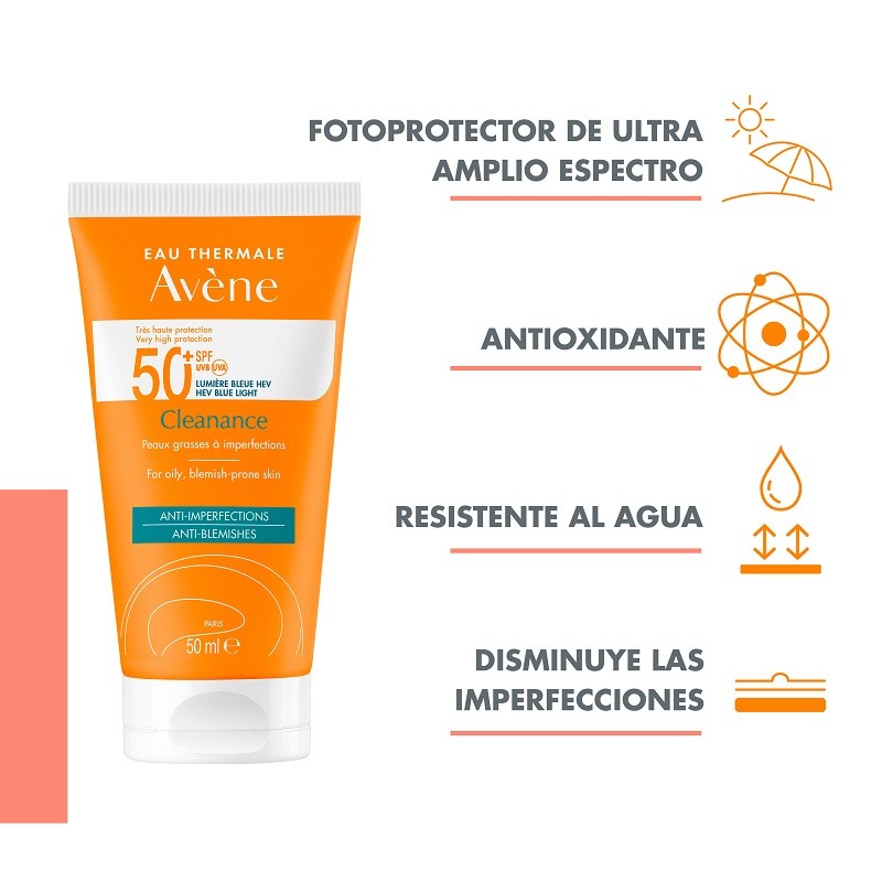 AVÈNE Cleanance Protector Solar Facial SPF50+ 50ml-2