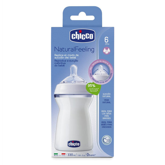CHICCO Biberón Natural Feeling Flujo Rápido 330ML 6m+-1
