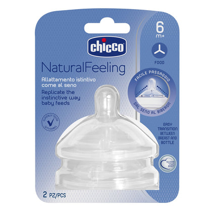 CHICCO 2xTetina Natural Feeling Flujo Papilla 6m+-1