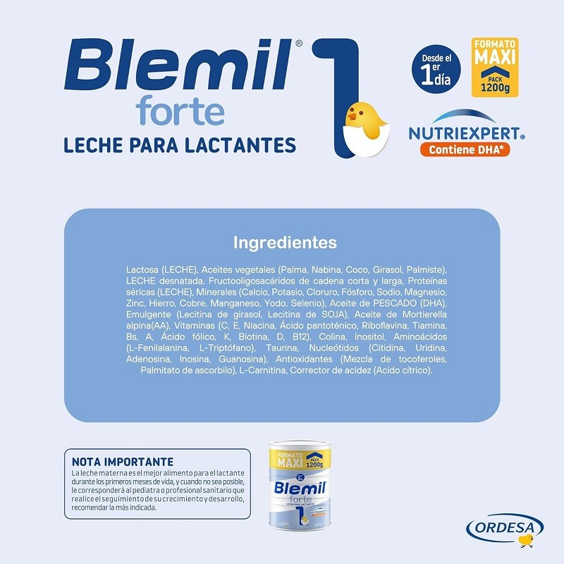 BLEMIL Plus 1 Forte Leche Lactantes 1200gr-8