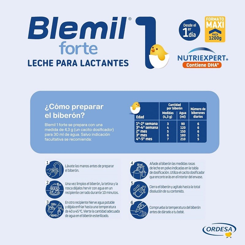 BLEMIL Plus 1 Forte Leche Lactantes 1200gr-6