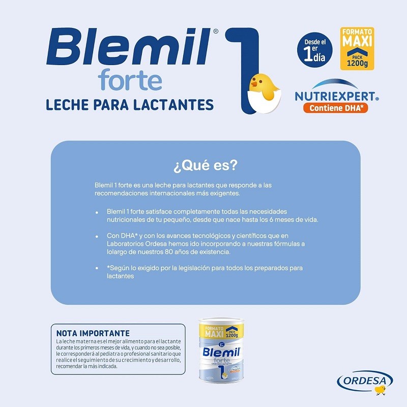 BLEMIL Plus 1 Forte Leche Lactantes 1200gr-7