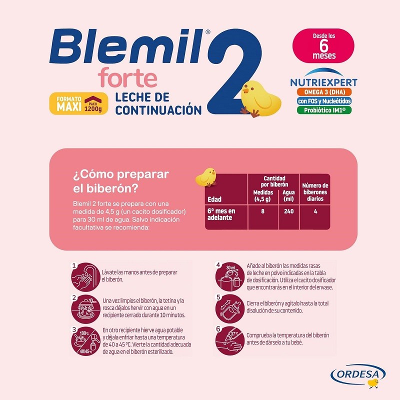 BLEMIL Plus 2 Forte Leche de Continuación 1200gr-6