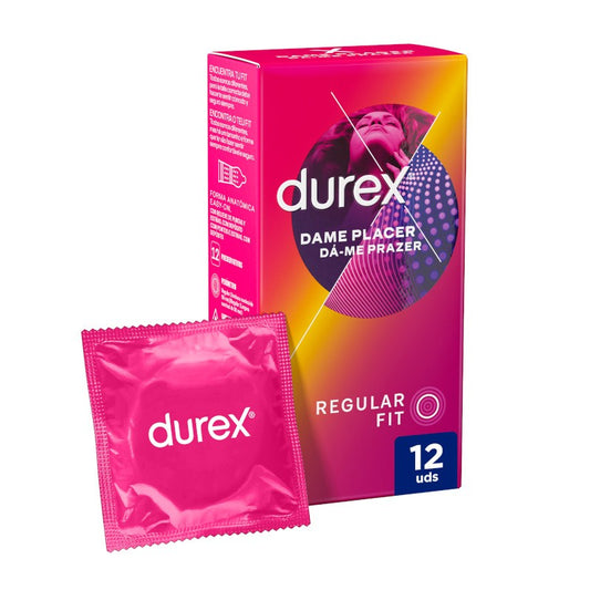 DUREX Preservativos Dame Placer con Puntos y Estrías 12 unidades-1