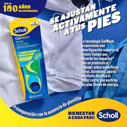 SCHOLL Plantilla Gel Activ Sport Hombre Talla 40 - 46.5-6