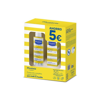 MUSTELA Spray Solar Bebés SPF50 (200ml) + Crema Solar Facial SPF50+ (40ml)-1