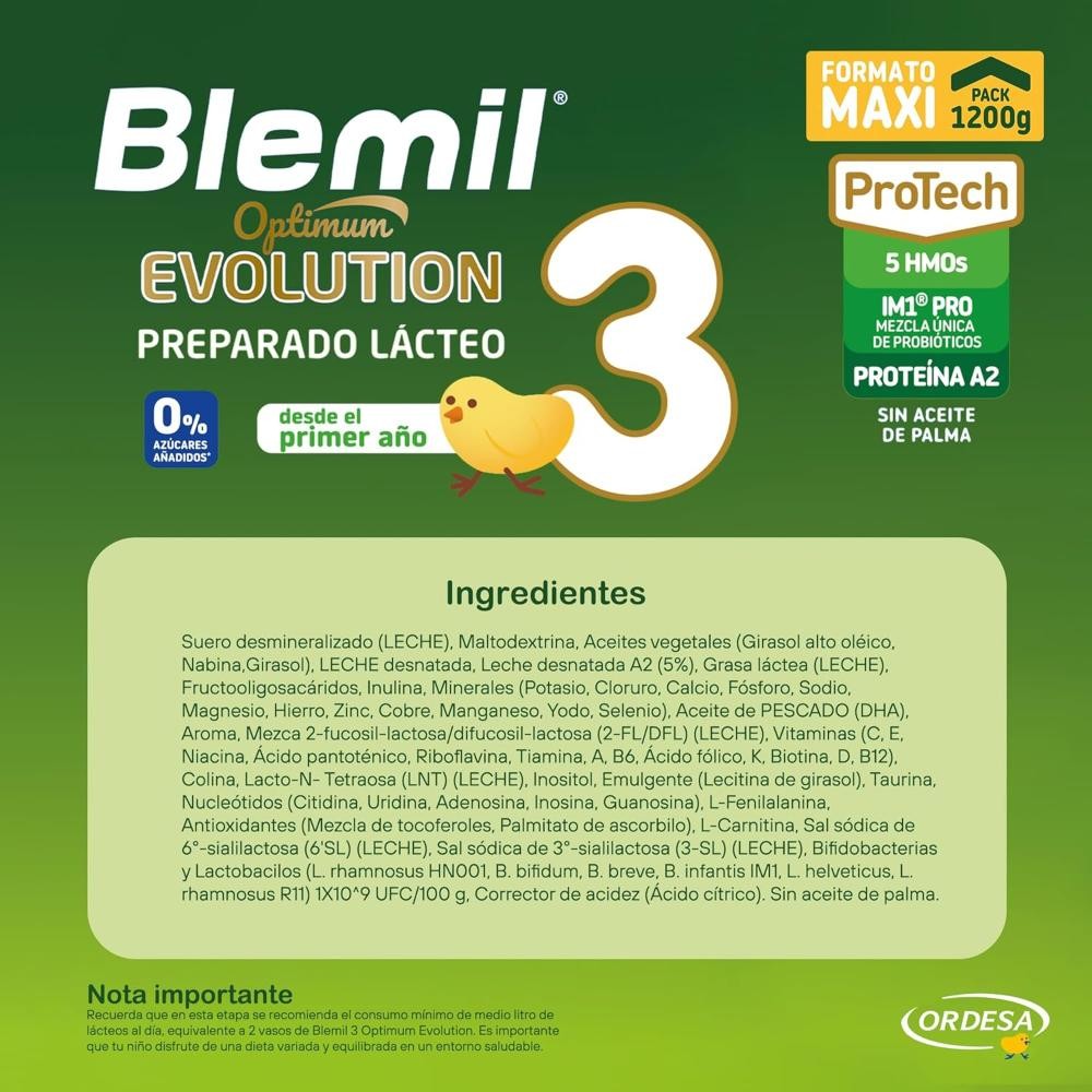 BLEMIL 3 Optimum Evolution Leche de Crecimiento Triplo 3x1200 gr-7
