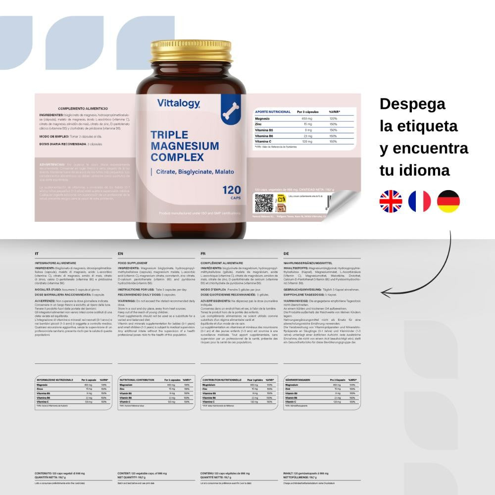 Vittalogy Triple Magnesium Complex 2x120 Cápsulas【PACK AHORRO】-7